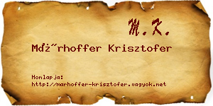 Márhoffer Krisztofer névjegykártya