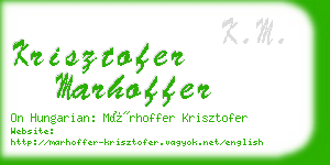 krisztofer marhoffer business card